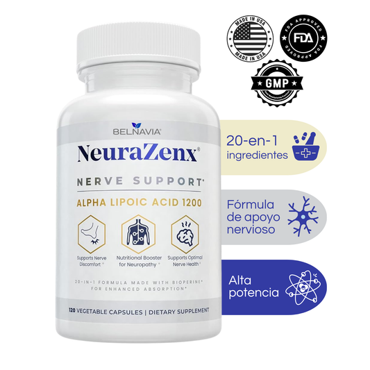 NeuraZenx® Nerve Support - Fórmula 20 en 1 (120 cápsulas)