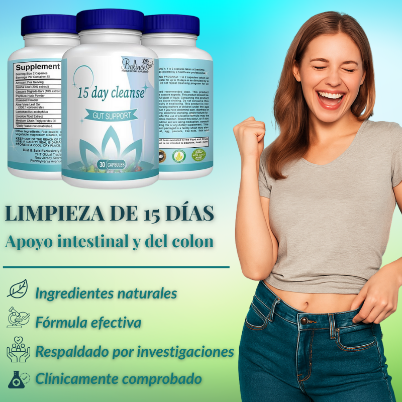 TotalClean15™ - Tratamiento de Desintoxicación Intestinal y Limpieza de Colon